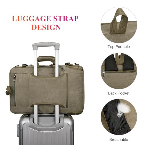 Image of WITZMAN Canvas Travel Backpack for Men Large Laptop Backpack Fit 16 inch Carry-on Airline Approved Shoulder Rucksack