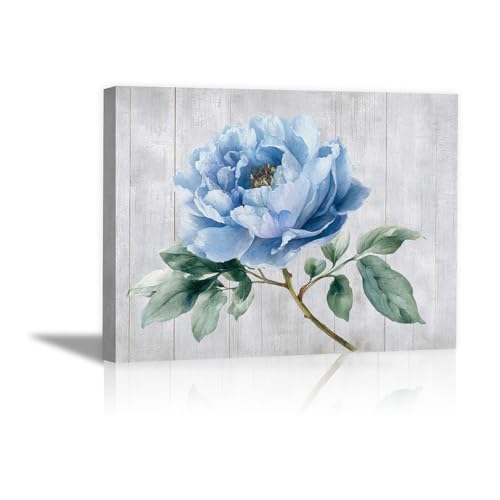 Affiche murale pivoine bleue deco mural maison chambre 60x80