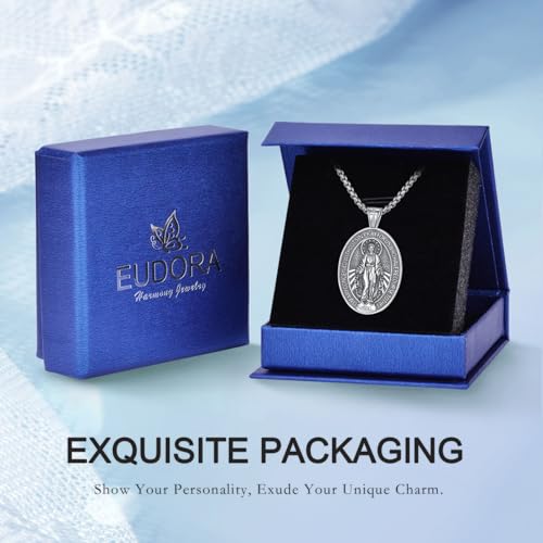 Collar Virgen María Medalla Milagrosa Plata 925 para Hombre y Mujer