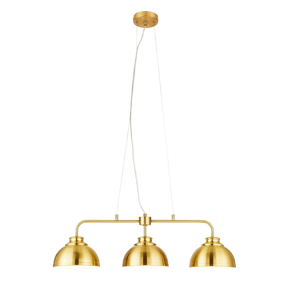 LITECRAFT Brooklyn Ceiling Pendant Industrial Style 3 Light - (Satin Brass)