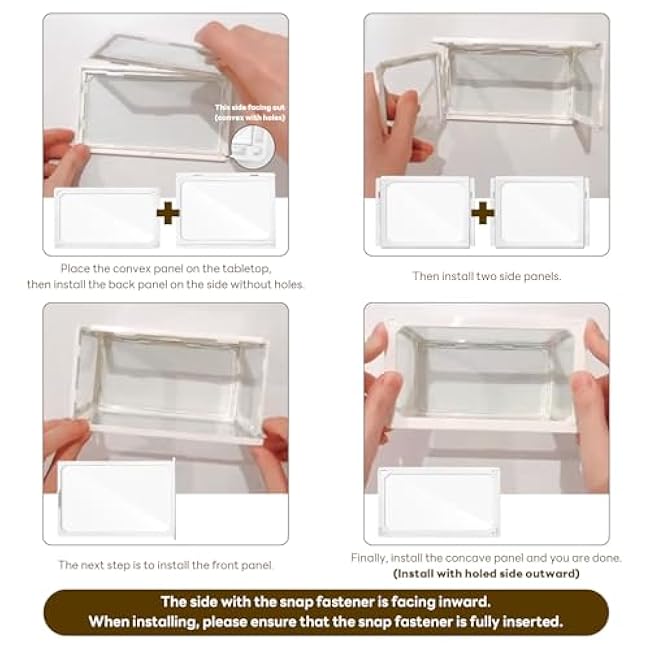 Small Glass Doll Display Case with Lid, Desktop Figure Acrylic Shelf for Collectibles, Stackable Clear Splicing Display Box for Doll Figures Collectibles Showcase Protection Organizer