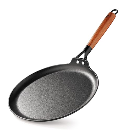 BERGNER Odin 28 cm Cast Iron Dosa Tawa with Wooden Coated Handle, Loha Dosa Tawa, Rust Proof and Lightweight Iron, Enamel Finish, Metal Spatula Safe, Induction and Gas Stove Ready (B0CV5PPS6R) Amazon Price History, Amazon Price Tracker