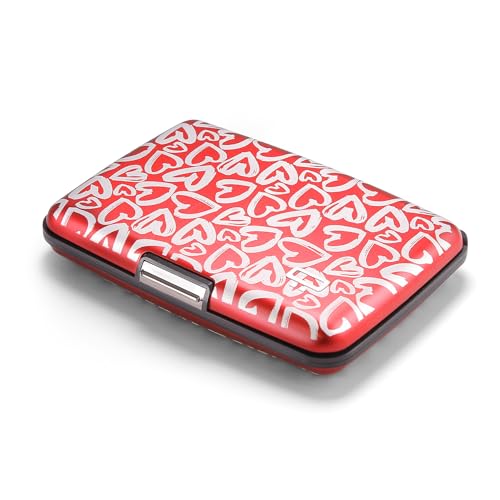 Image of OGON -DESIGNS- Aluminum card holder, RFID protection against fraud and demagnetization, compact wallet, Smart Case STOCKHOLM model (Engraving Love Tag, Extra-secure lock)