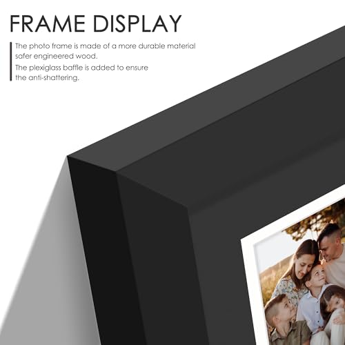 Image of DUENPY 11.4x16.1 Polaroid collage frame for Polaroid 2x3 Mini Instant Prints Photo with 16 Openings, Mini Picture Frames Wall Display with Polished Plexiglas Balck