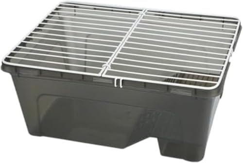 LumoLight亀飼育ケース タートルタブ 排水口付き タートルタンク 蓋付き 亀の水槽 飼育ケース カメ 亀用品 爬虫類 爬虫類 カメの家 見やすい オープン型 日光浴 日向ぼっこ台 ミドリガメ クサガメ 亀 ザリガニ 観察 生き物用品 (40*30*