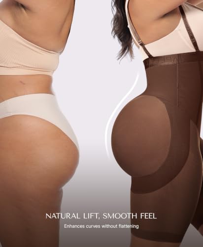 Image of SHAPELLX Fajas Colombianas Shapewear for Women Tummy Control Postpartum Faja Body Shaper Butt Lifting Shorts Bodysuit