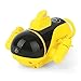 DFERGX Mini Sottomarino, Sottomarino Telecomandato, Modello di Sottomarino Nucleare, Piccola Barca Telecomandata, Giocattoli da Bagno Subacquei per Bambini, Ricaricabili, Blu/Giallo