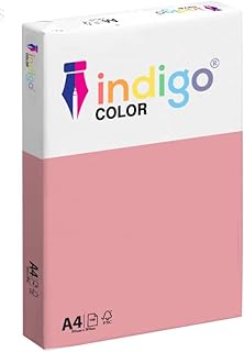 Indigo® Papel de copiadora de colores A4, 80 g/m², resma multifuncional, 500 hojas, color rosa claro
