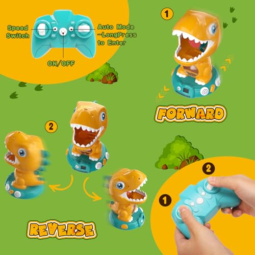 Image of EagleStone Remote Control Dinosaur Shooting Toys with Spray and Auto Score