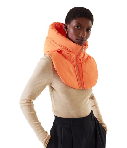 NMVB Gilet Imbottito con Cappuccio E Colletto Finto, Senza Maniche, con Cerniera, Mezzo Gilet Invernale Staccabile Falso Leggero da Donna