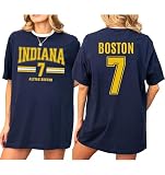 Aliyah Boston Indiana 7 T-Shirt | Unisex Jersey Style Tee for Pro Basketball Fans | Soft Cotton Graphic Sports Apparel Gift Navy