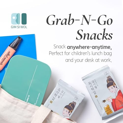 [16 Pack] GIM SI WOL Seasoned Seaweed Snack, Vegan Gesunde Knusprig Meersalz Seetang Snacks, Südkorea Premium Getrocknete Algen Chip