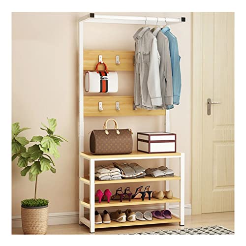 TIWAJO All-in-One Hall Tree with Bench, Coat Racks, and Shoe Bench for Entryway Organization