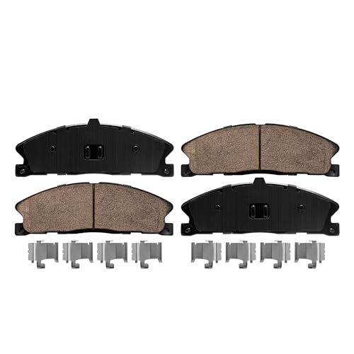 Image of Detroit Axle - Front Brake Pads for 13-19 Lincoln MKT Ford Explorer Flex Taurus Police Interceptor Sedan Utility 14-18 Special Service Police Sedan 13-16 MKS, Ceramic Brake Pads Replacement