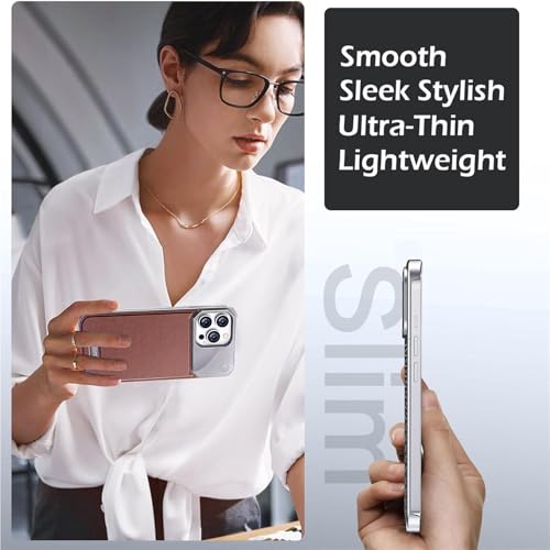 Coque iPhone 16 Pro Max en cuir luxe sans cadre gris élégant - 6
