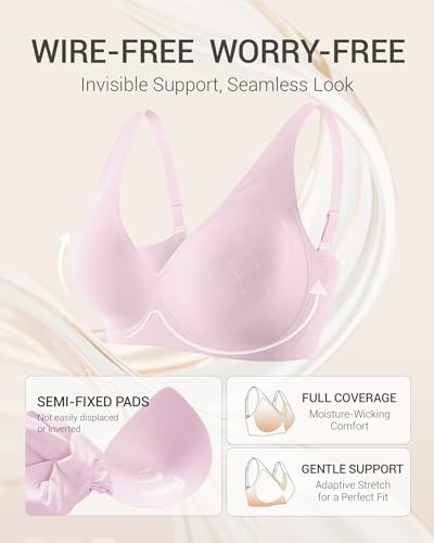 Image of Gailife Deep V Jelly Bras for Women No Underwire Wireless Seamless Push Up Bra Comfort Support Plunge Bralette Full Coverage