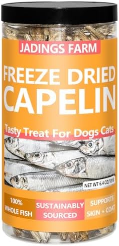 Freeze Dried Capelin with Roe Dogs Treats, Whole Fish for Dog & C...