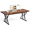 Little tree 708 inch office desk wooden executive office desk modern work desk large farmhouse writing table computer desk for home brown black  urban country home decor