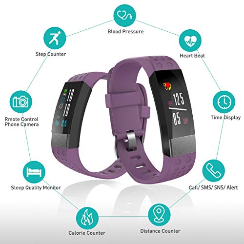 BuTure Fitness Tracker, Pedometer for Walking, Heart Rate Monitor, Fitness Tracker Watch IP67, Sleep Monitor for Exercising and All Day Wear Compatible with iPhone & Android - Thumbnail 5