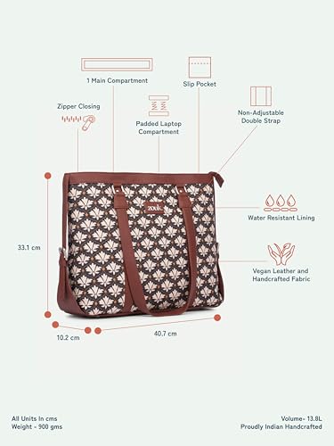 Image of ZOUK Office Bag | Stylish Bags for Office Use | Laptop Bag 15.6 inch | Stylish Tote for Office Use | Purse for Women | Vegan Leather Handbag | Daily & Travel Use