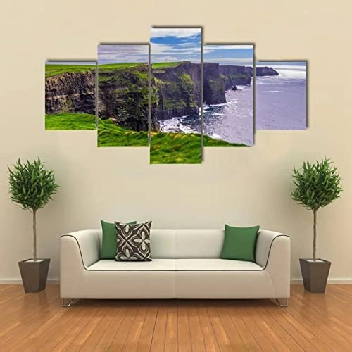 Tableau paysage d'arbres alpins grand format 100x50 avec cadre integre haute definition