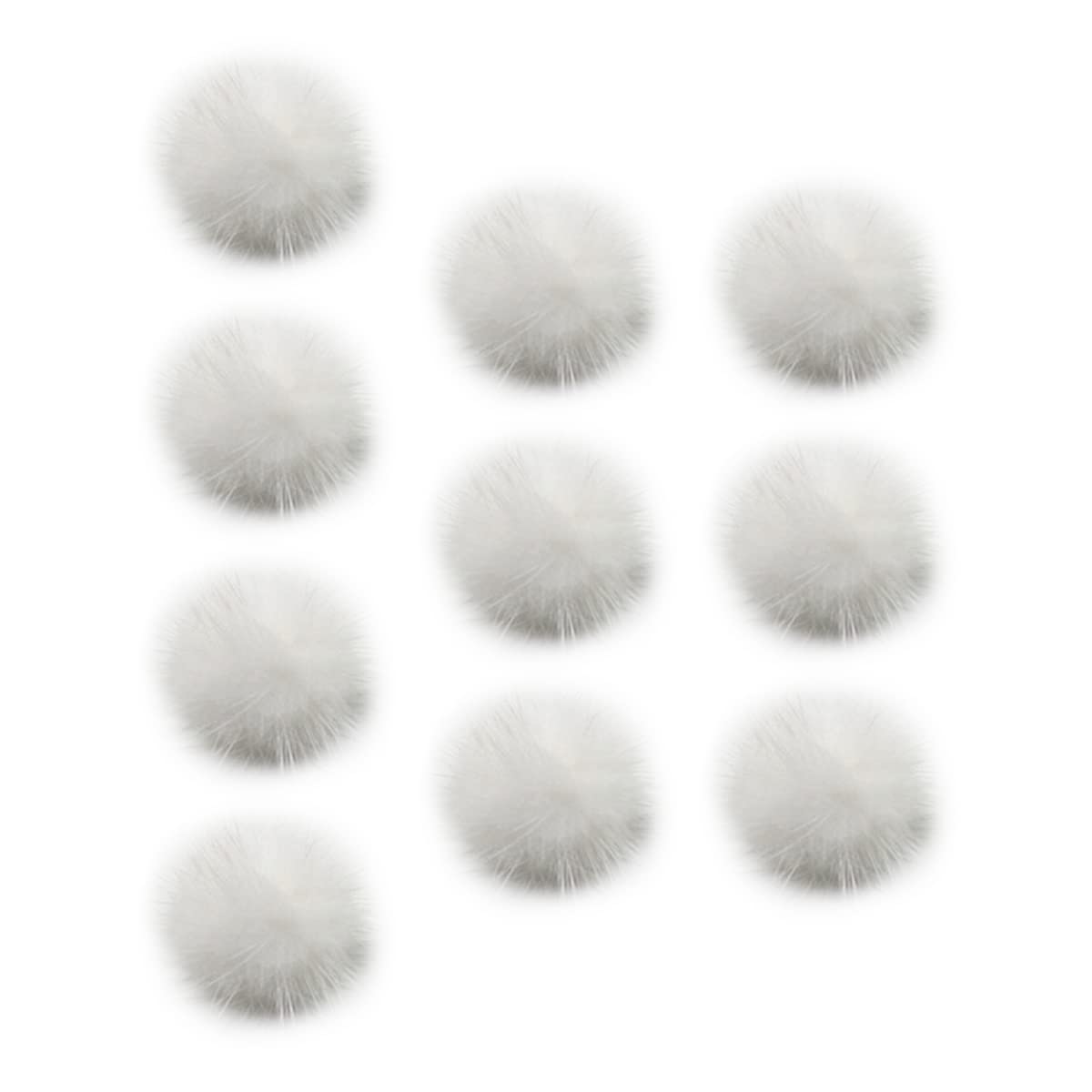 Cozylkx 10pcs 25mm Tiny Pom Poms for Craft, Mini Plush Balls Fluffy Pompoms for DIY Crafts Keychain Hair Accessories,White