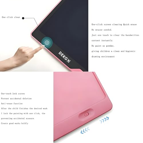 Image of Plastic 16 Inch USB Rechargeable Drawing Tablet Doodle Board for Kids, Reusable Electronic Drawing Pads Educational Toys for Girls, Educational Birthday Gift, Drawing Pad for Teen Girl (Pink)