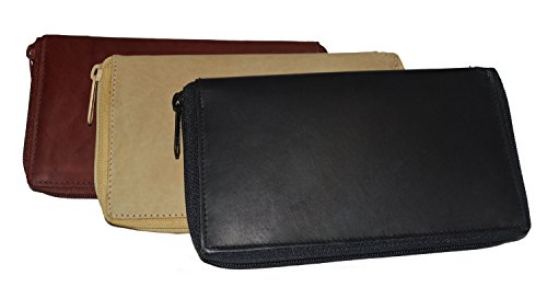 Genuine Leather Zipper Wallet Business & Credit Card Case Holder Bifold #729cf4