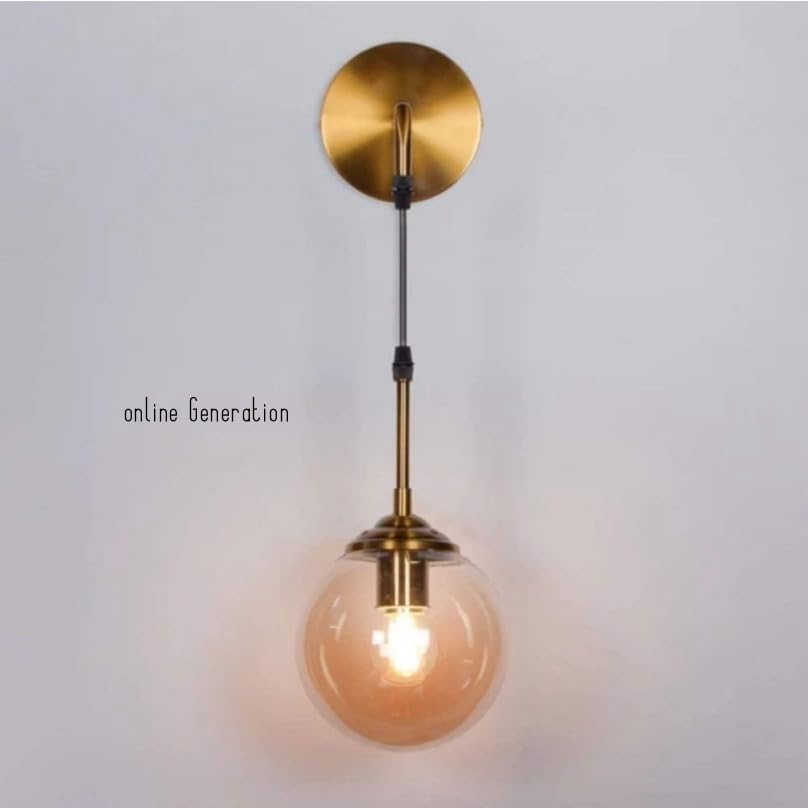 Image of Wall Lamp Chandelier Pendant Light, Home Decor for Bedroom, Living Room, Hallway, Cafe, Hotel, Restaurant (L Amber Wall LAMP with LED Bulb Pack of 1)