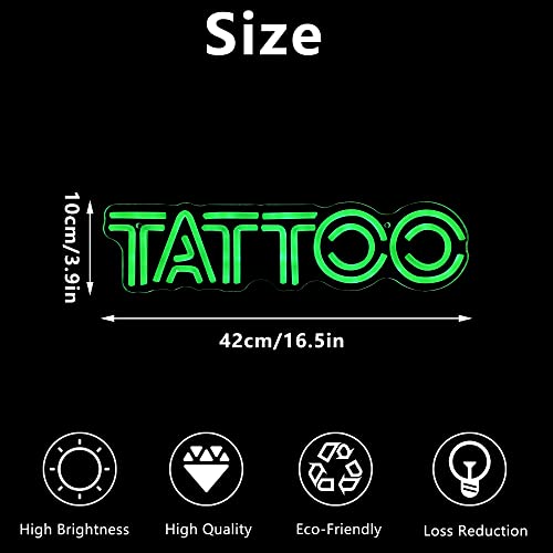 Tattoo Neon Sign, Personalized LED Neon Signs for Wall Decor, Fun Neon Light Wall Sign, Tattoo Salon Studio Shop Business Logo Beer Bar Pub Garage Display Man Cave Decor Christmas Birthday