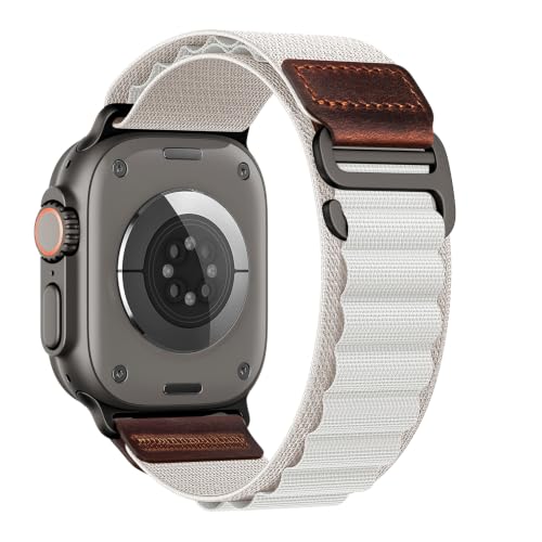 Image of Nylon Leather Band Compatible with Apple Watch Ultra 3 2 1 49mm