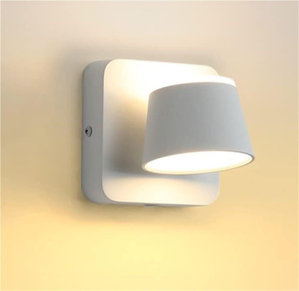 TONFON Modern LED Wall Light Adjustable Swivel Bedside Wall Sconce Reading Wall Mounted Lamp for Bedroom Living Room Study Room Dining Room Hallway Stairs Hall Restaurant Wall Lantern(White)