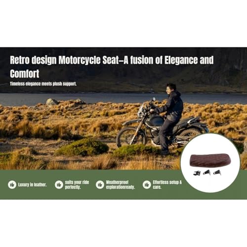Cojín de asiento plano para motocicleta que mitiga el cansancio retro 3