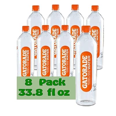 Gatorade Unflavored Electrolyte Infused Alkaline Water 33.8 fl oz Plastic Bottles 8 Pack