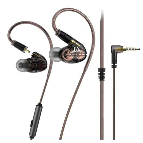 Image of CASON CWE11 IEM Wired Earphones | in-Ear Monitor Headphones with HiFi Deep Bass | Gaming Earphones with Mic &Dynamic Driver, Detachable Type C Cable for Audiophile (Black)