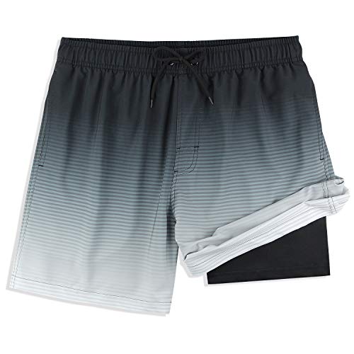 MILANKERR 5.5 inch Mens Swim Trunks with Compression Liner,Mens Bathing Suit Quick Dry Stretch Swimming Trunks