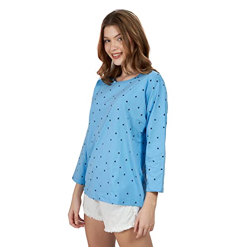 Image of WEET Women Cotton Round Neck 3 /4 Sleeve Regular Fit Tshirt