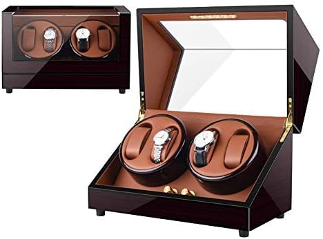 FENOKD Mechanical Watch Shaker Automatic Watch Winder Box 4 Rotation Modes, Watch Storage Box with Quiet Motor, Watch Boxes with Ambient Light
