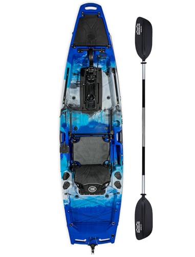 BKC PK11 10.5-Foot Sit-On-Top Fishing Kayak, Pedal Drive Propeller System,