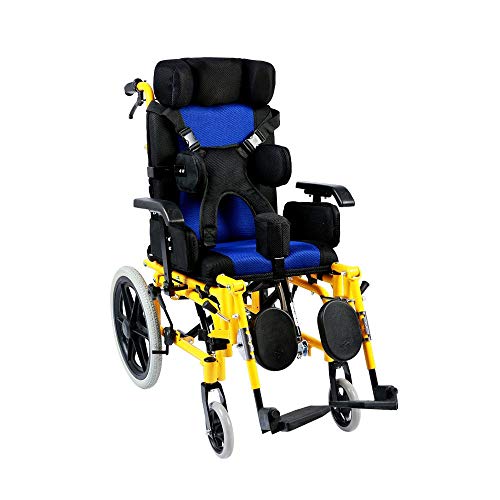 Wheelchair Lightweight Folding Children's, Multi-Functional Disabled Children Fully Lying Flat Reclining Stroller，100kg Load