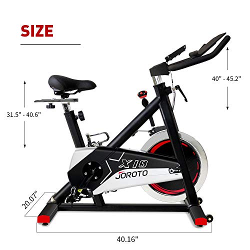 JOROTO Belt Drive Exercise Bike - Indoor Cycling Bike Stationary Cycle for Home Gym Workout ( Model: updated X1S )