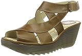 Velcro-Befestigung Fly London Damen YONA737FLY Wedge Sandalen, Braun (Camel 001), 41 EU