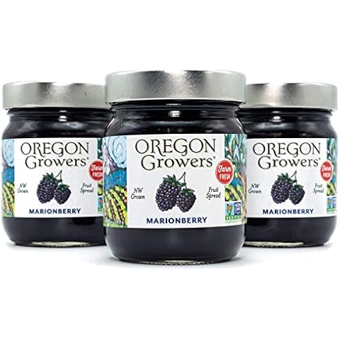 Oregon Growers Marionberry Fruit Spread - Marionberry Jam Made In Oregon, Blackberry Jam, Blackberry Fruit Spread, All Natural Ingredients, Non-GMO - 12 Oz (Pack Of 3) Cover