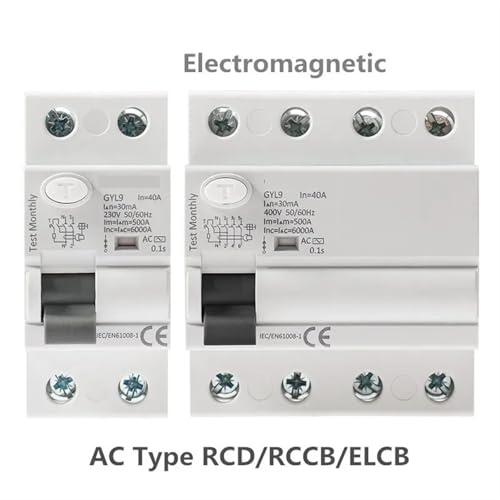 Disjoncteur différentiel GYL9 AC 4P 40A 30mA tétrapolaire pour tableau électrique