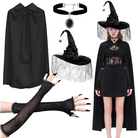 4pcs Witch Costume Adult Women Cover