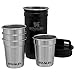 Stanley Adventure Pre-Party Flask and Nesting Shot Glass Set | 8 oz Leakproof Hip Flask | 4 Shot Glasses in Travel Carrying Case | Insulated Stainless Steel Liquor Flask | BPA-Free | Matte Black