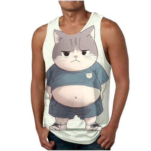 Camisetas de Tirantes Hombre Verano Casual Camiseta sin Mangas Deportivas Moda Gym Jogging Divertida Animal Estampado Suelto Chandal Tank Top Playa Músculo T-Shirt básica tee 2025