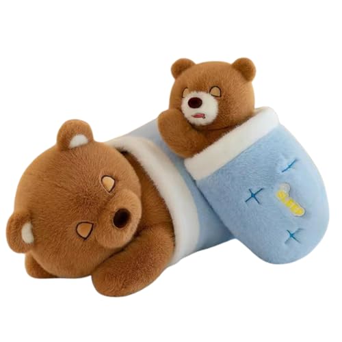Image of Fun4you Breathing Sleeping Teddy Bear Plush Stuffed Animal Toy | Soft Cuddly Plush Toy for Kids & Adults Sleep Companion, Belly Teddy, Gift for All Ages