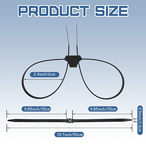 30 Pieces Zip Tie Cuffs Flex Cuffs For Law Enforcement Nylon Double Zip Handcuffs Dual Clamp Cable Ties Heavy Duty Hand Cuffs, Strength:250 Lbs, Length:19.7 Inch #TOP1