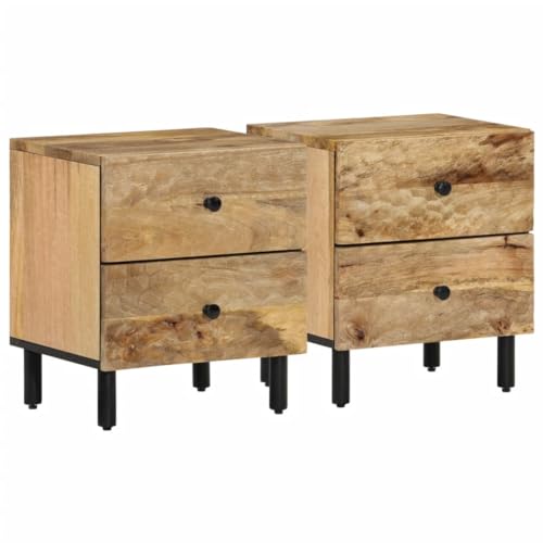 vidaXL Tables de Chevet 2 pcs, Armoires de Lit avec Pieds, Tables de Nuit avec Rangement, Armoires...